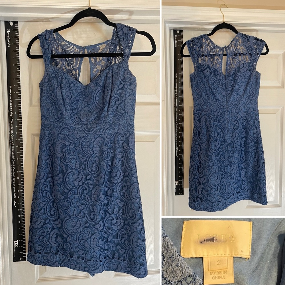 J. Crew Blue Lace Sleeveless Dress